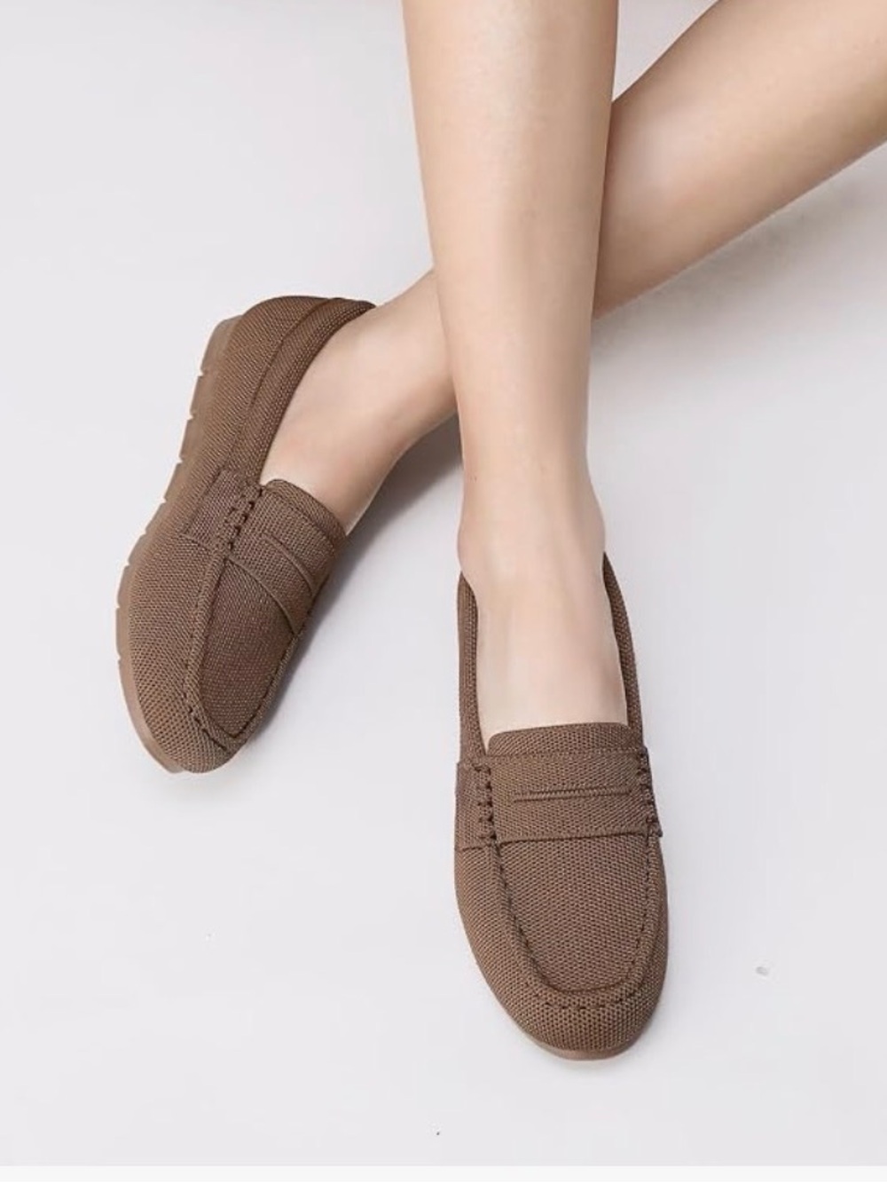 Women's Casual Slip-On Loafers in Brown
